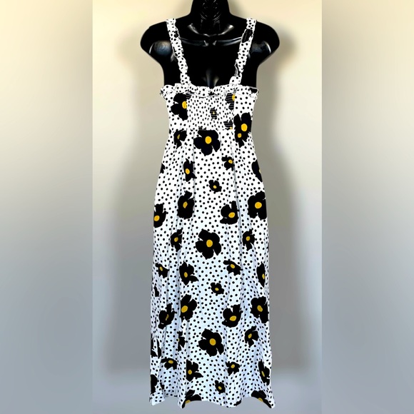 Urban Outfitters Polka Dot Floral Maxi Dress with Smocked Back - Size XS - Picture 2 of 14